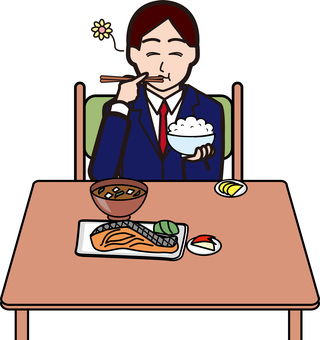 朝ごはん 朝ごはん,美味しい,食べる,スーツ,若い,男性,健康,テーブル,朝,主観のイラスト素材