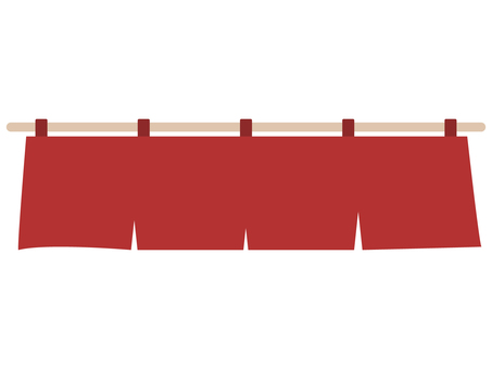 赤い4巾のれん のれん,フレーム,見出し,看板,お店,和風,販促,商店,営業中,入口のイラスト素材