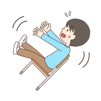 Boy about to fall while sitting on a chair, people, people, whole body, JPG and PNG