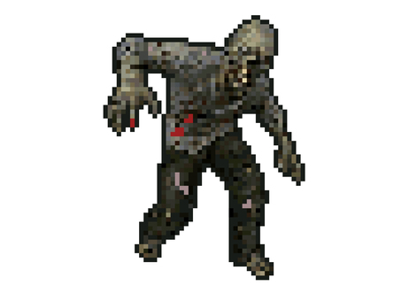 ドット絵ゾンビ ドット絵,ピクセルアート,レトロ,ゲーム,ゾンビ,ハロウィン,モンスターのイラスト素材