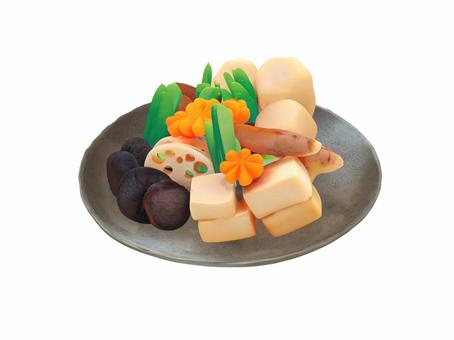 冬のお正月や年始のおせち料理の煮しめ 煮しめ,お正月,おせち,食品,料理,縁起物,食事のイラスト素材