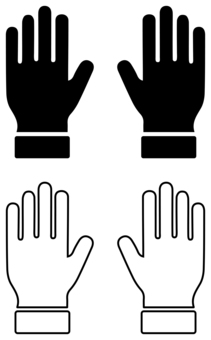 手のアイコン 黒 手,アイコン,パー,手のひら,左手,右手,両手,バンザイ,指,人のイラスト素材