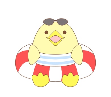 Illustration, a float, a chick, summer, 