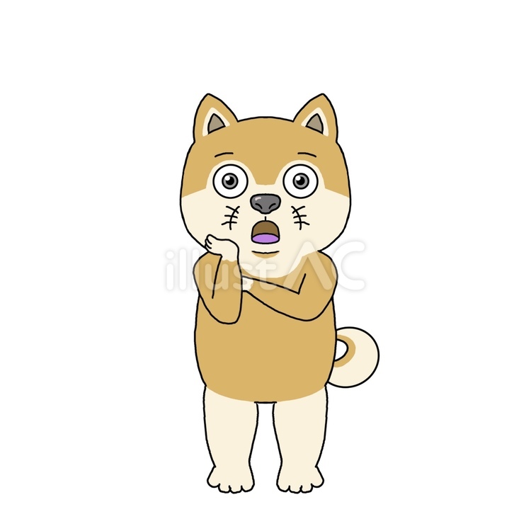 ぽかんとする犬 ぽかん,あぜん,あんぐりのイラスト素材