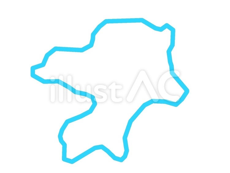 線画の福岡県の日本地図のピースアイコン 福岡県,地図,日本地図のイラスト素材
