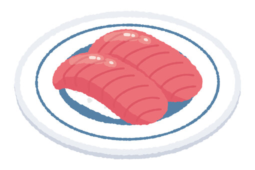 皿にのった寿司 寿司,寿司ネタ,すし,スシ,鮨,米,コメ,酢飯,回転寿司,こめのイラスト素材