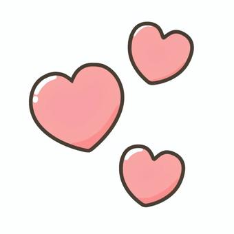 ハート2 ハート,ハートマーク,リアクション,反応,好き,シンプル,かわいい,単品,透過,手書きのイラスト素材