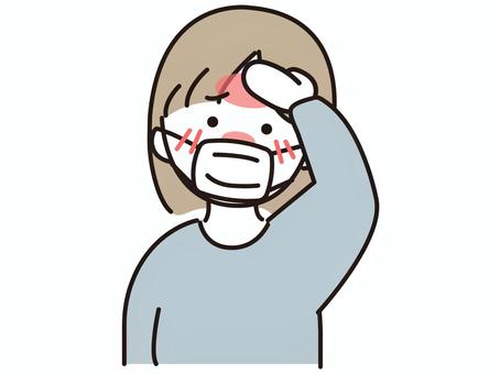 Illustration, female, bad tone, fever, 