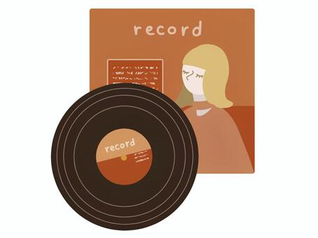 レコード レコード,音楽,レトロ,オレンジ,お洒落,趣味のイラスト素材