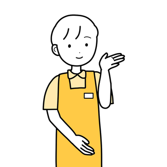 シンプルコンビニ店員（y） シンプル,コンビニ店員,店員,男,人,案内,エプロン,おすすめ,販売員,販売のイラスト素材
