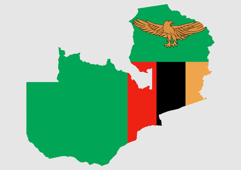 ザンビアの地図（国旗柄） ザンビア,地図,国旗,外国,海外,地理,土地,国土,地形,世界のイラスト素材