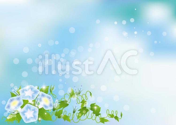 青空＆青い朝顔13 あさがお,花,花びらのイラスト素材