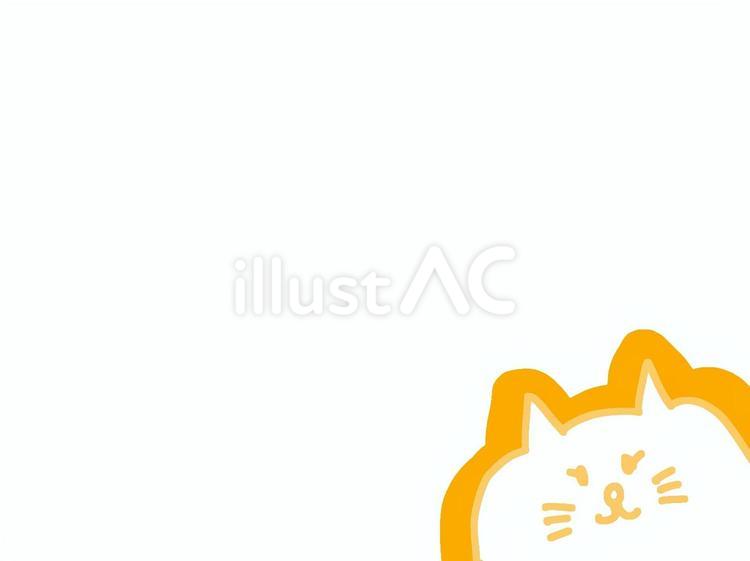 ひょっこり猫（白） 猫,かわいい,背景のイラスト素材