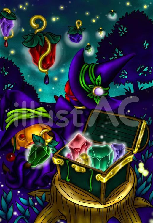 魔法のランプとチビ魔法使い ファンタジー,幻想的,メルヘンのイラスト素材