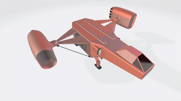 ツインジェットティルトホバー機③ ブースター,ジェット,コックピット,エンジン,モーター,ライト,メカ,sf,かっこいい,vtolのイラスト素材