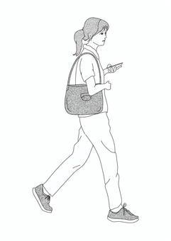 走路的女人, 人物, 女子, 年轻, JPG