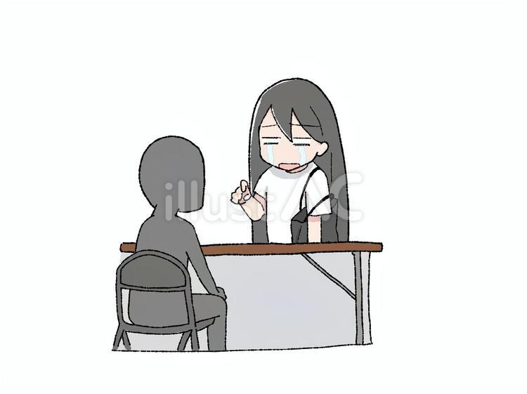推し活女性 推し,推し活,手描きのイラスト素材