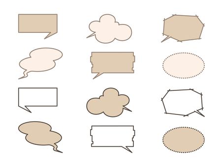 Illustration, red, frame, speech balloon, 