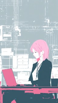 女性がパソコン作業