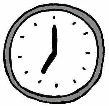 灰色の壁掛け時計 時計,壁掛け,待ち合わせ,学校,会社,時間,アナログ,灰色,シルバー,スケジュールのイラスト素材