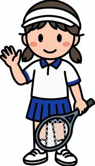 ネイビーのテニスの女子です。