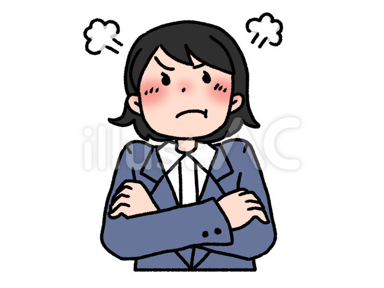 怒ってるスーツ姿の女性 怒り,スーツ,会社員のイラスト素材