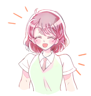 明るい女子学生　にこにこ 女子,学生,女性,女子高生,女子学生,かわいい,笑顔,嬉しい,にこにこ,高校生のイラスト素材