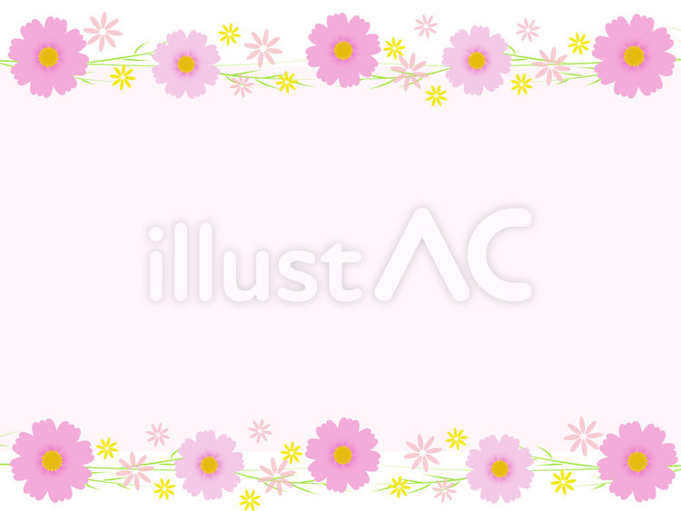 コスモスのフレーム 秋桜,花,花弁のイラスト素材