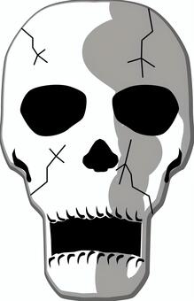 ドクロ　　 ドクロ,骸骨,顔,頭部,白骨,ホラー,怖い,劣化,ヒビ,破損のイラスト素材