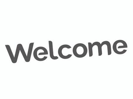 welcome ロゴ文字 メッセージ,黒,welcome,ウェルカム,ようこそ,文字,ロゴ,タイトル,見出し,結婚式のイラスト素材