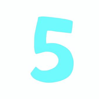 手描き数字5 5,数字,番号,すうじ,時計,カウント,順番,リスト,カラフル,子供のイラスト素材