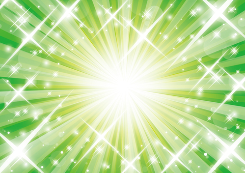 緑色のキラキラしたゴージャスな集中線