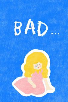 BAD かわいい,bad,悪い,悲しい,寂しい,涙,泣く,女の子,女,女性のイラスト素材