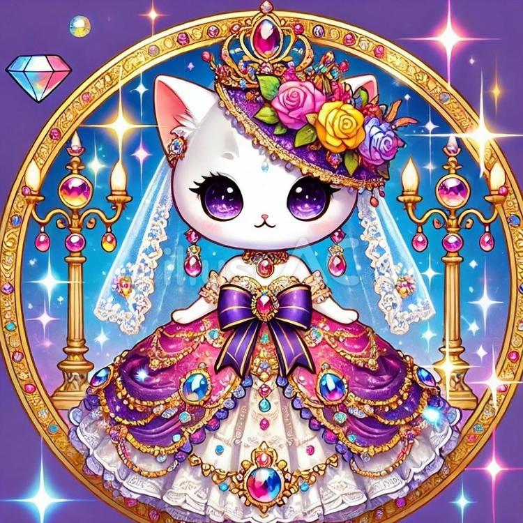 宝石とドレス猫 猫,宝石,キラキラのイラスト素材