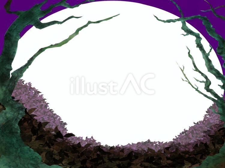 夜の森　メモカード 夜,森,暗い森のイラスト素材