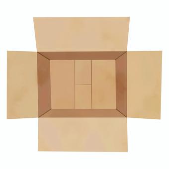 開いたダンボールのシンプルイラスト2 ダンボール,段ボール,段ボール箱,箱,荷物,商品,開いた,開ける,開けた,片付けのイラスト素材