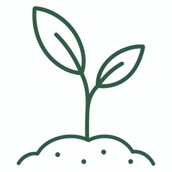 土から育つ新芽アイコン 新芽,発芽,双葉,芽,植物,土,土壌,地面,葉,茎のイラスト素材