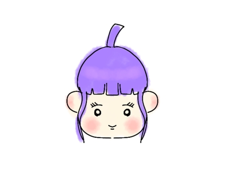 なすびのような人 なすび,可愛い,ポップ,女の人,手書き,野菜,ナス,モチーフ,女の子,紫のイラスト素材