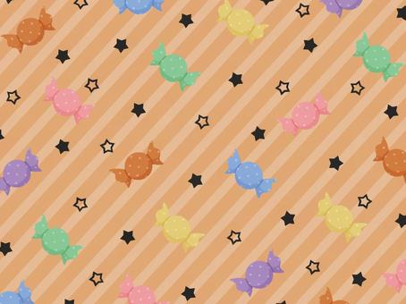 あめ 星（オレンジ）背景 あめ,お菓子,星,ストライプ,食べ物,いっぱい,たくさん,背景,壁紙,オレンジのイラスト素材