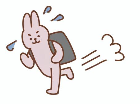 走る急ぐ配達員のウサギ 走る,急ぐ,配達員,デリバリー,スタッフ,届ける,配達,早い,ビジネス,挿絵のイラスト素材