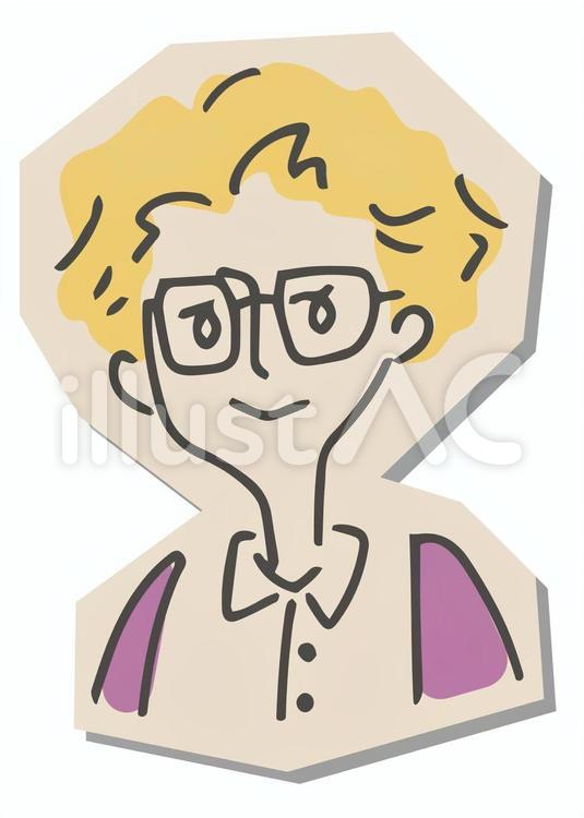手描きの男の子アイコン 男性,男,おしゃれのイラスト素材