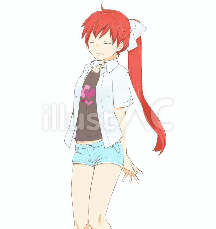 夏私服立ち絵 哀 イラスト No 無料イラストなら イラストac