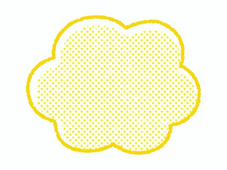 版画風モコモコフレーム06 フレーム,囲み,枠,囲み枠,背景枠,版画風,にじみ線,手書き,雲,もこもこのイラスト素材