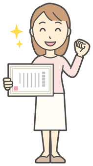  ロングヘア女性-502-全身 表彰状,女性,女の子,人物,かわいい,資格,認定,検定,免許,若いのイラスト素材