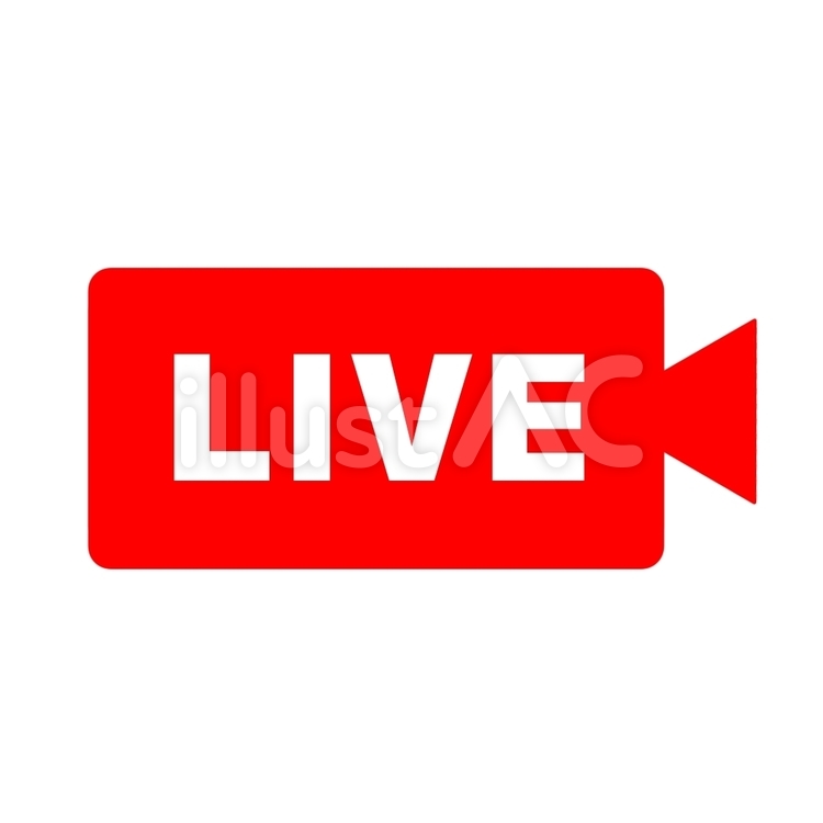 LIVEのマーク　生放送 live,生放送,英語のイラスト素材