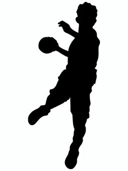 スポーツ　ハンドボール　シルエット　黒