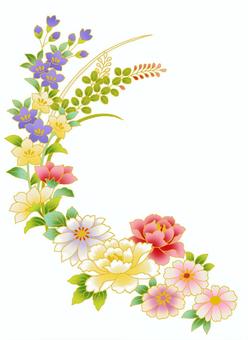 Illustration, JPG and PNG Illustration, gentian, peony, bush clover, JPG and PNG