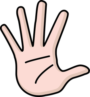 手のひら　　 手のひら,指,パー,待った,ストップ,手相,体,シンプル,線画のイラスト素材