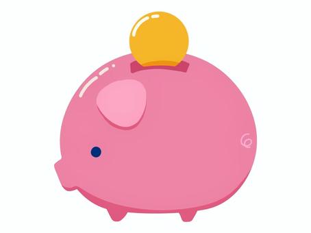 ぶたの貯金箱 ブタ,貯金,貯金箱,節約,小銭,やりくり,家計,かわいいのイラスト素材