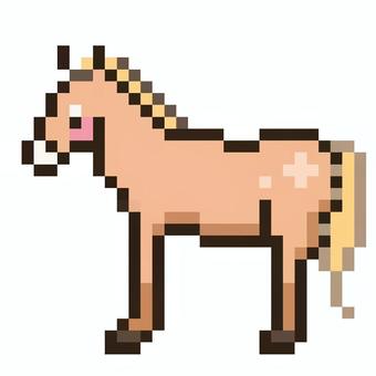 ドット絵　馬 馬,動物,アニマル,ドット絵,ピクセルアート,ゲームのイラスト素材